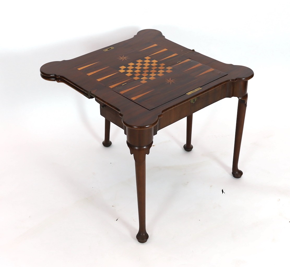 A George II mahogany games table, width 86cm, depth 43cm, height 74cm